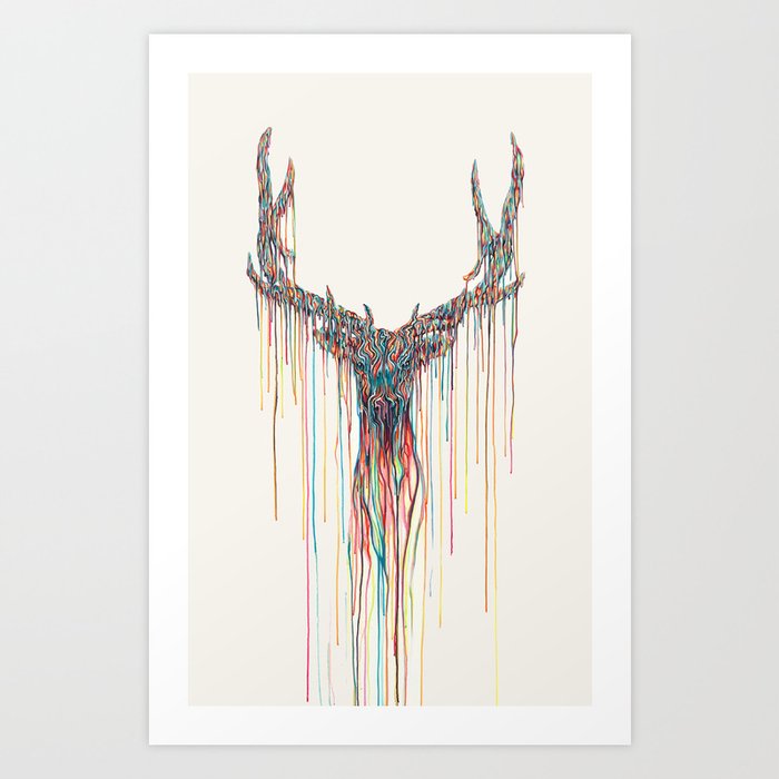 Dripping Deer Art Print