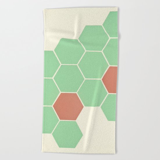 Mint Honeycomb Beach Towel