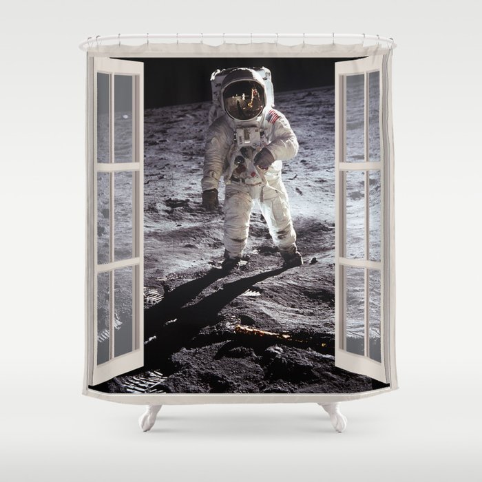 Moon Landing | OPEN WINDOW ART Shower Curtain