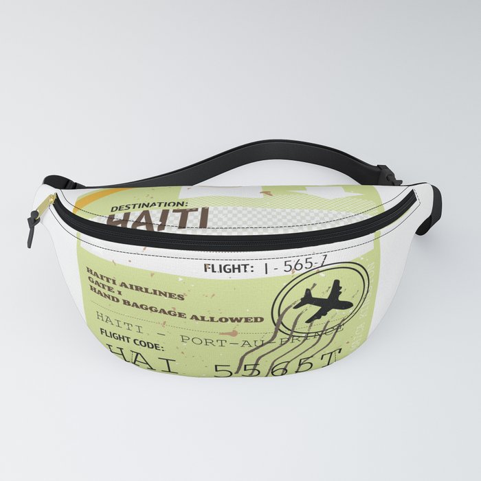 Haiti Port-au-Prince vintage Travel ticket Fanny Pack