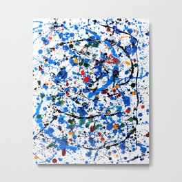 Frenzy in Blue Metal Print | Primarycolors, Dripmethod, Abstracthomedecor, Impressionistart, Automaticpainting, Abstract, Expressionist, Impressionism, Drippainting, Impressionist 