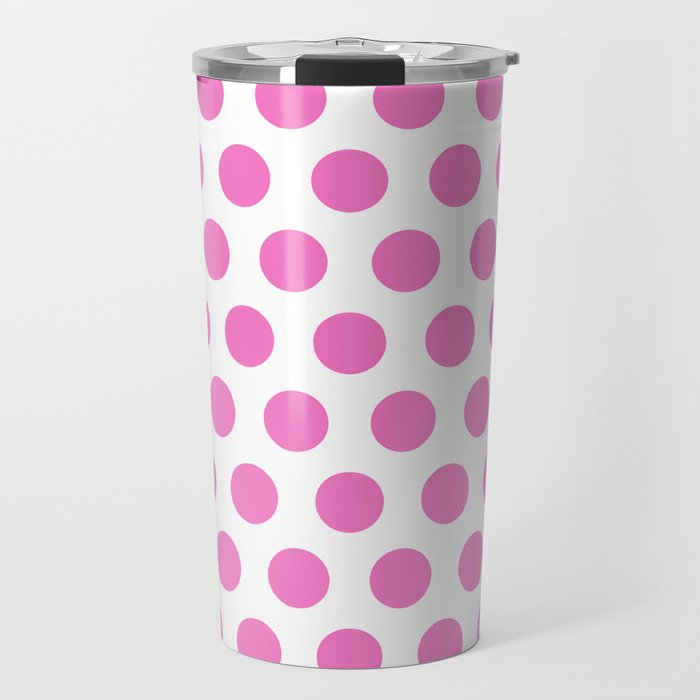 Pink and White Polka Dots 771 Travel Mug