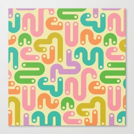 JELLY BEANS POSTMODERN 1980S ABSTRACT GEOMETRIC in BRIGHT SUMMER COLORS ON CREAM Canvas Print