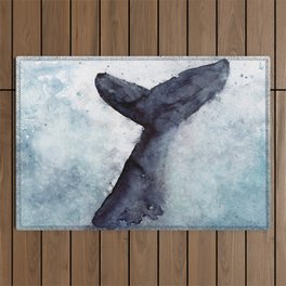Whale of a Tale, Ocean Splashing Whale Tail Outdoor Rug