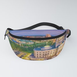 Downtown Providence, Rhode Island Twilight Cityscape landscape painting Fanny Pack