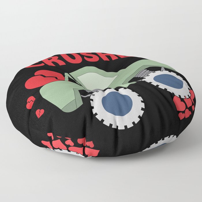 Heart Crush Crusher Truck Hearts Valentines Day Floor Pillow