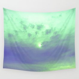 Sunrise Behind Green Clouds Wall Tapestry