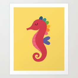 Rainbow Seahorse Art Print