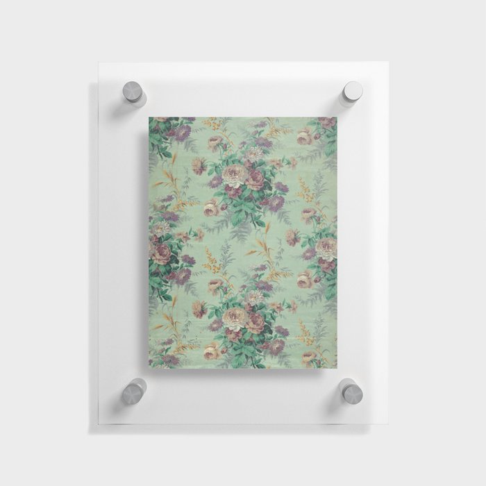 Antique Garden Rose Floral Chintz Floating Acrylic Print