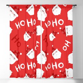 Christmas Pattern Red Cute Santa Laugh Blackout Curtain