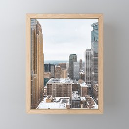 Snow in the City | Photography in Minneapolis Framed Mini Art Print
