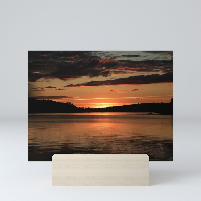 Beautiful Sunset over Lake Willoughby, Westmore, Vermont Mini Art Print