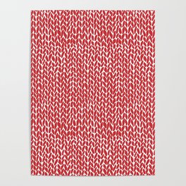 Hand Knit Red Poster