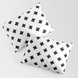 Black and White Swiss Cross Pattern Pillow Sham