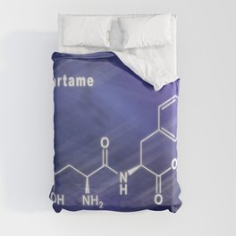 Aspartame artificial sweetener, Structural chemical formula Duvet Cover