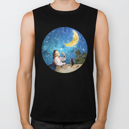 One Wish Upon the Moon Biker Tank