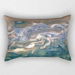 Blue and Calm Seashore Abstract Art Rectangular Pillow