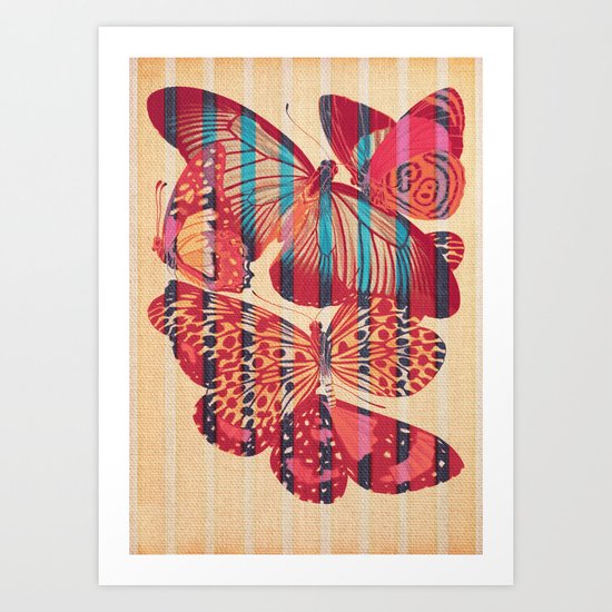 Butterflies in Strips Art Print