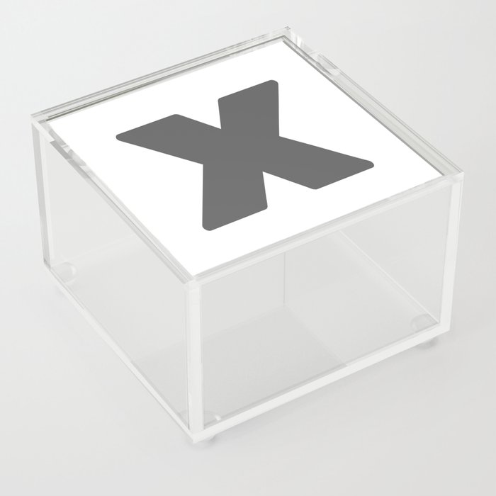 X (Grey & White Letter) Acrylic Box