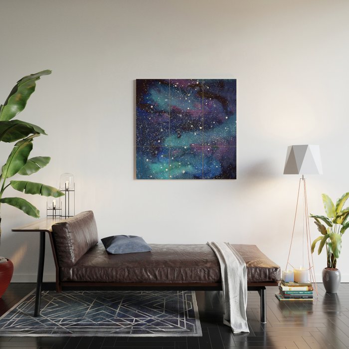 Galaxy Space Painting Stars Cosmic Universe Nebula Art Wood Wall Art By Olechka