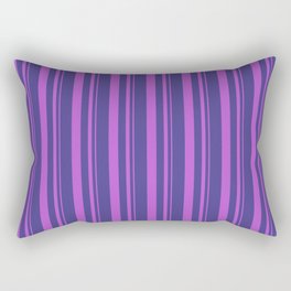 [ Thumbnail: Orchid and Dark Slate Blue Colored Lines Pattern Rectangular Pillow ]