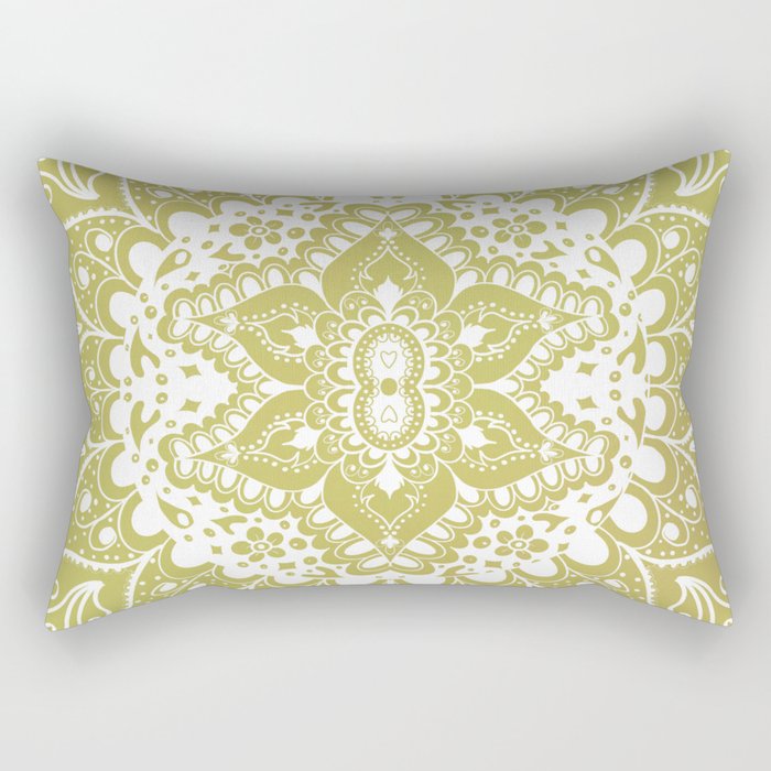 Green Mandalas Rectangular Pillow