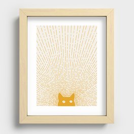 Cat Landscape 96: Good Meowning Recessed Framed Print