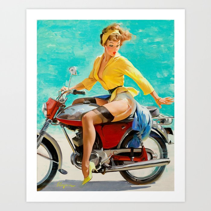 Girl On A Bike Art Print