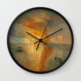 The Burning of the Houses of Lords and Commons, 16 October 1834 by Joseph Mallord William Turner Wall Clock