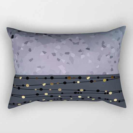 Pink-grey ,blue combo pattern . Rectangular Pillow