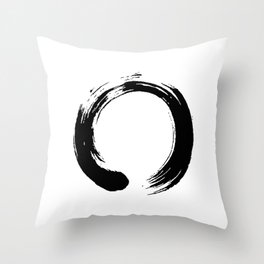 enso, enso circle, zen circle, zen enso, zen symbol, zen art, japanese circle, japanese, japanese ar Throw Pillow