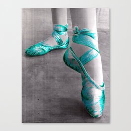 Ballet Shoe Blue Canvas Print
