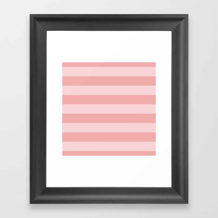 Large Blush Pink Glossy Cabana Tent Stripes Framed Art Print