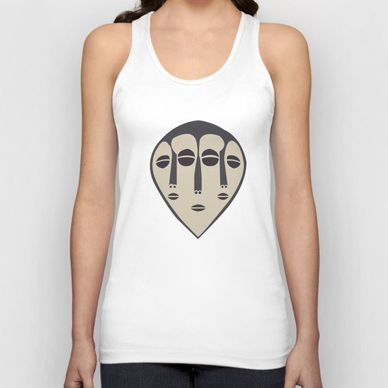 African Tribal Mask No. 5 Unisex Tank Top