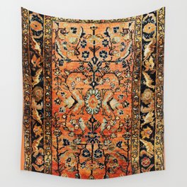 Tabriz Rug Print With Burnt Orange Field Wall Tapestry