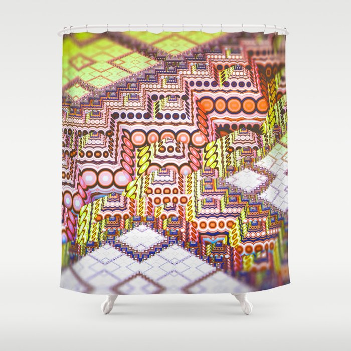 infrastructure II. Abstract Design Shower Curtain