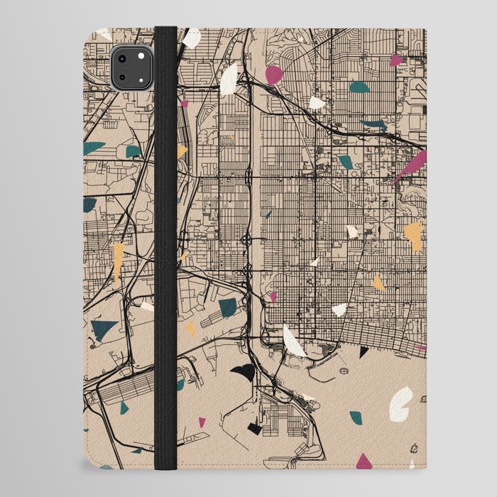 LONG BEACH USA City Map Collage iPad Folio Case