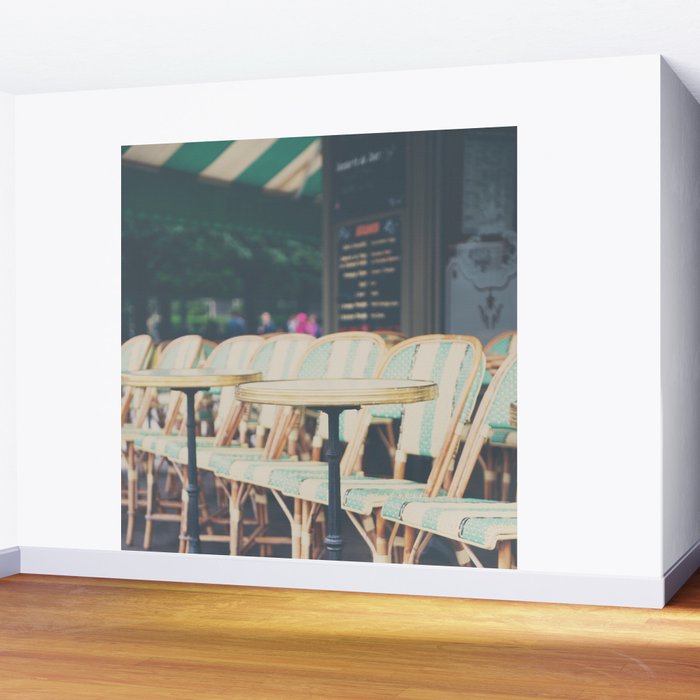 Tables Chairs Outside Of A Paris Cafe Wall Mural By