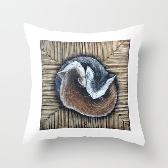 Cats rest Throw Pillow