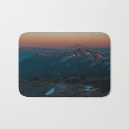 Mount Hood sunset from Mount Rainier Bath Mat