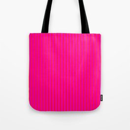 [ Thumbnail: Red & Fuchsia Colored Stripes Pattern Tote Bag ]
