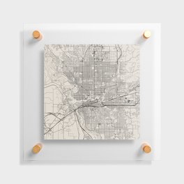 Spokane USA - City Map in Black and White - Minimal Aesthetic Floating Acrylic Print