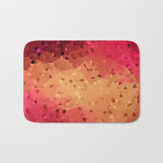 Red brown abstract pattern Crystals . Bath Mat