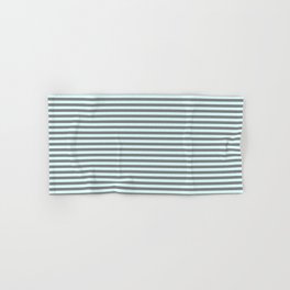 [ Thumbnail: Gray & Light Cyan Colored Stripes/Lines Pattern Hand & Bath Towel ]