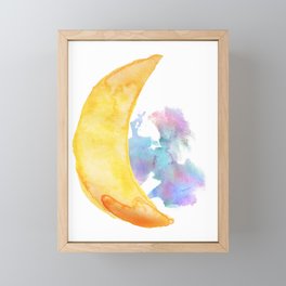 Watercolor moon Framed Mini Art Print