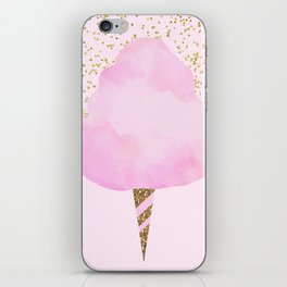 Pink & Gold Glitter Cotton Candy iPhone Skin