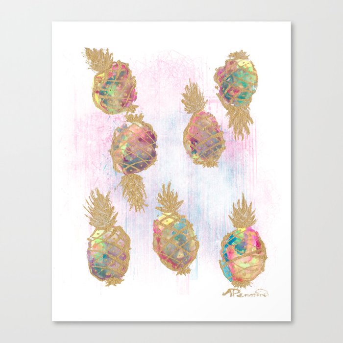 Sparkly Pineapples Canvas Print