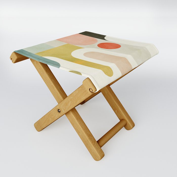 geometry abstract pastel Folding Stool