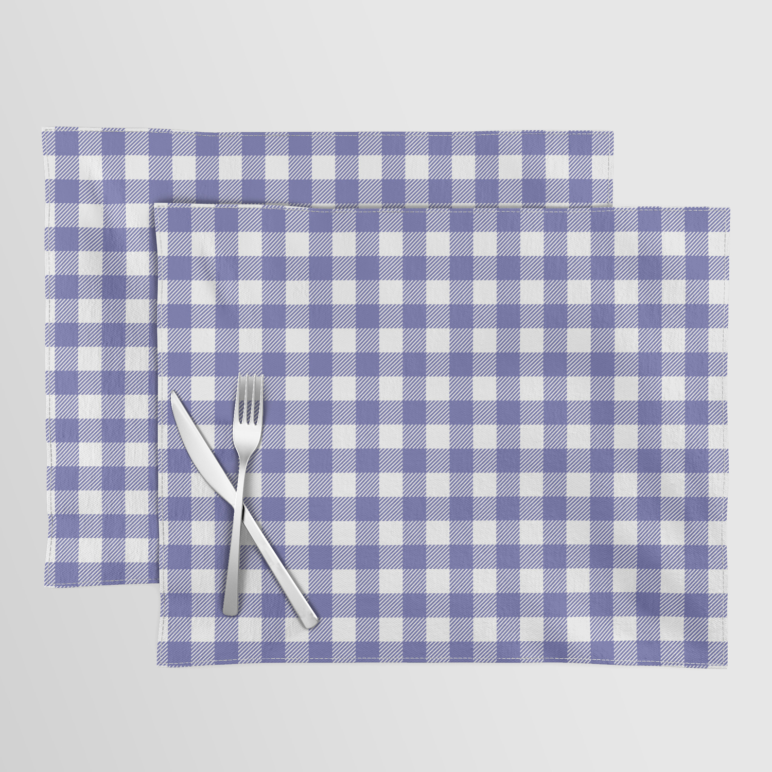 Periwinkle (pantone very peri/white) Placemat Design Minds Boutique Society6