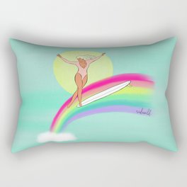 Over the Rainbow | Surf Illustration Rectangular Pillow